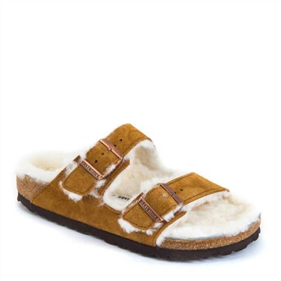 Birkenstock Shearling Sandals Size EU 40 Ladies 9 And Men’s 7 Tan Color - Picture 1 of 12